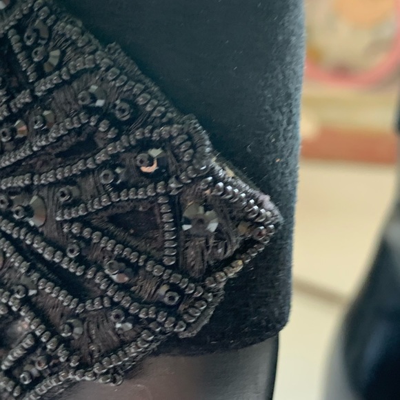 ALANNAH HILL Black Leather Beaded Feature Ankle Boots Sz 8 Heart Zip-Designer🤎 - Picture 3 of 16